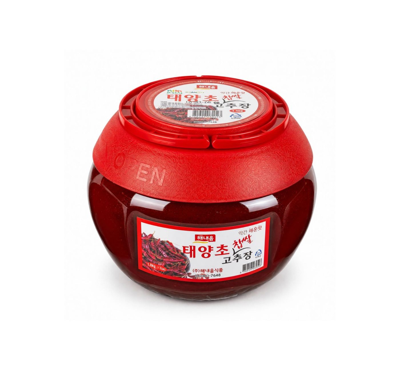 태양초 찹쌀고추장 1.8kg